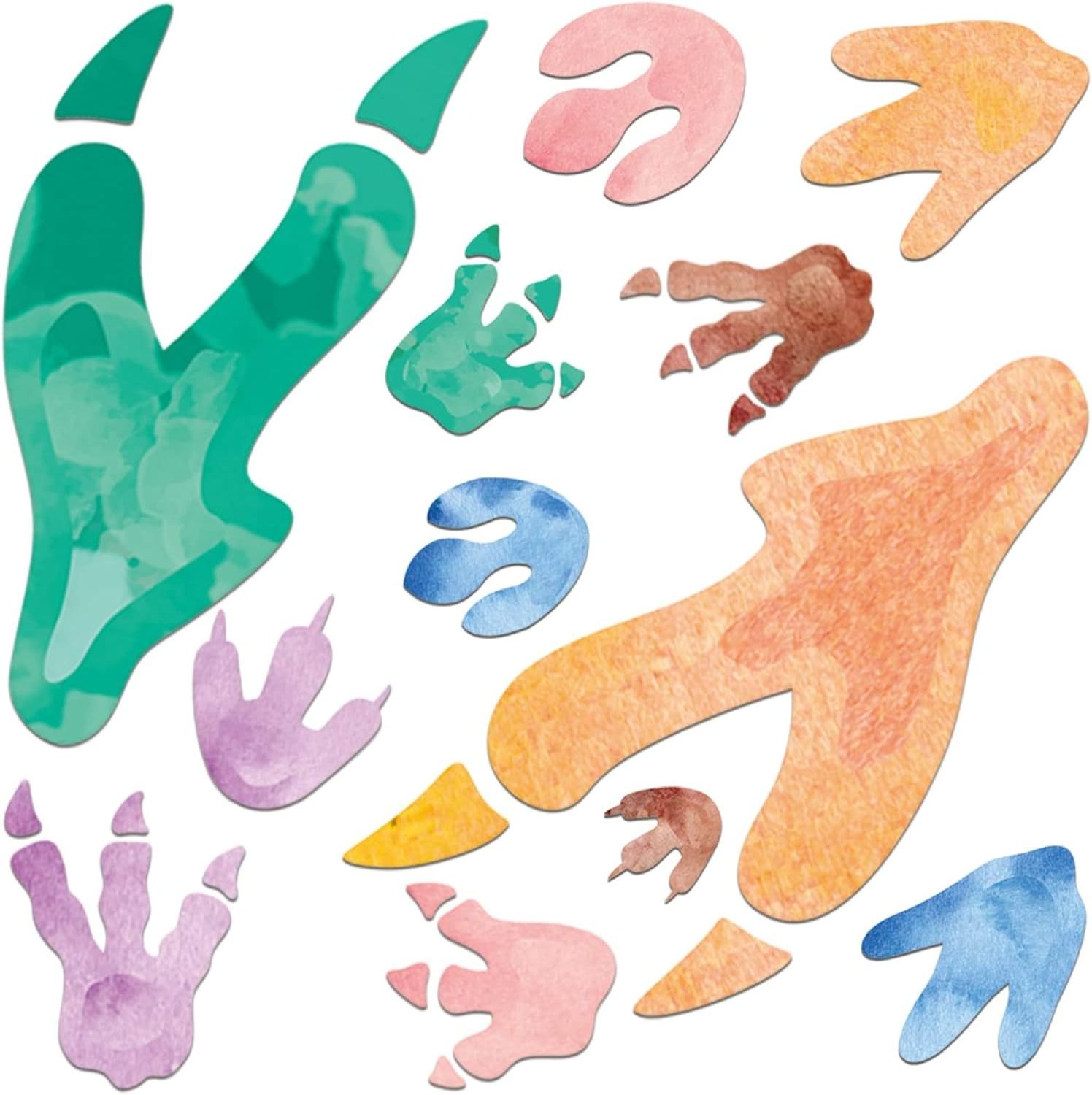 Watercolor Dinosaur Footprints Floor Decals Removable Vinyl Footprints Wall Decal for Baby Nursery Bedroom Home Decor