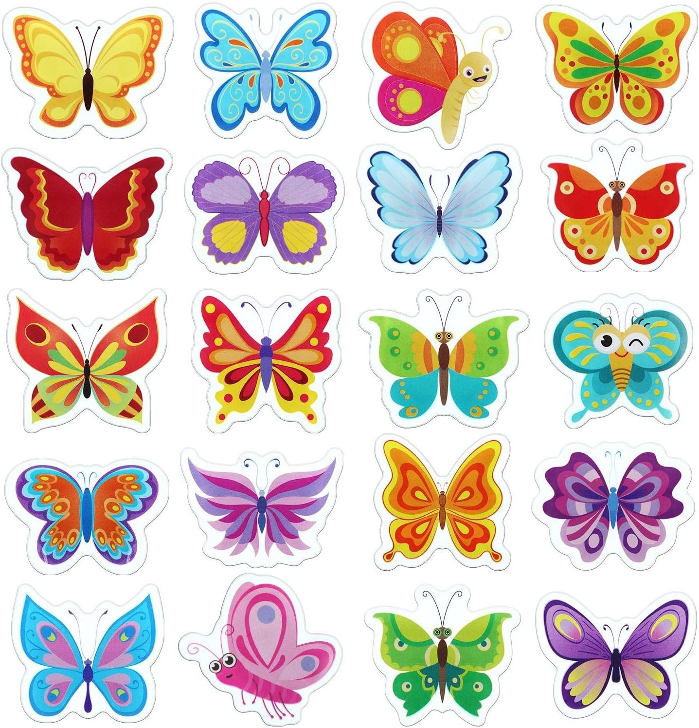 Spring Summer Thick Gel Window Clings Reusable Glass Butterfly Stickers for Kids Toddlers Nursery Airplane Home Decoration