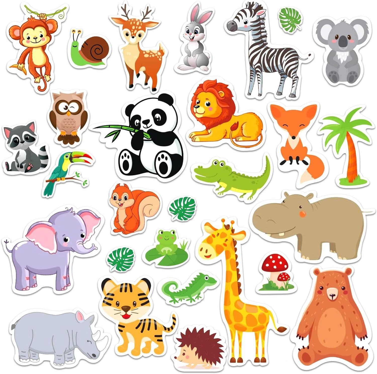 Window Clings Decals Thick Gel Clings for Adults Kids Classroom Nursery Home Zoo Animals Party Supplies Decorations