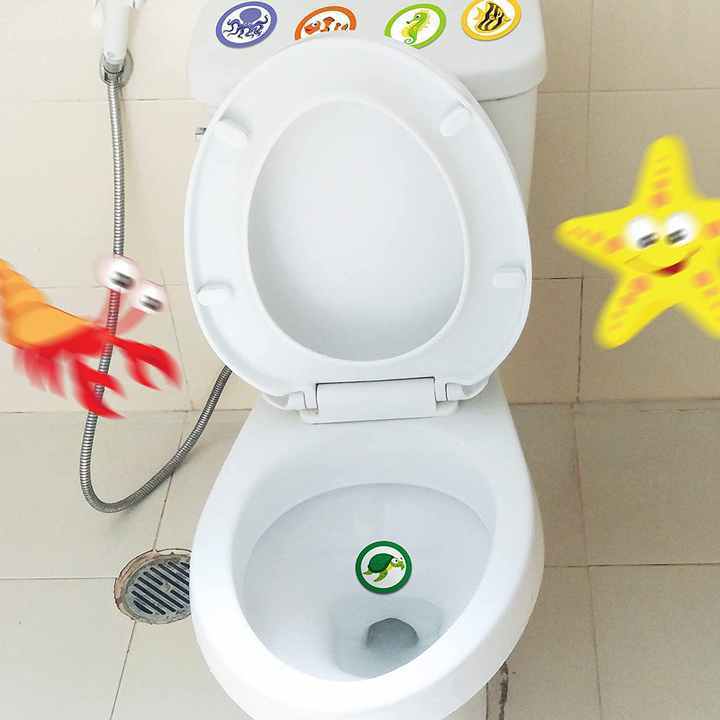 2024 New Trend Children Potty Training Stickers for Kids Toilet Targets Color Changing Sticker Fun Toilet Training