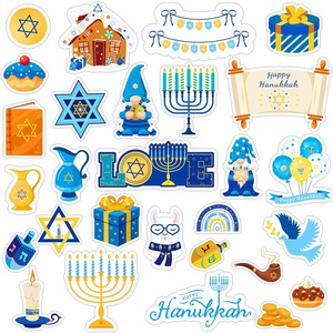 Wholesale Gel Cling Window Stickers Hanukkah Decorations  Happy Hanukkah for Jewish Chanukah Holiday Party Supplies