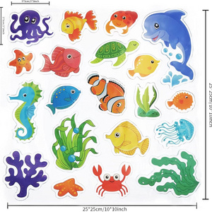 Sea Animals Window Gel Clings Stickers for Toddlers Kids Adults Home Airplane Classroom Nursery Sea Animals Party Supplies