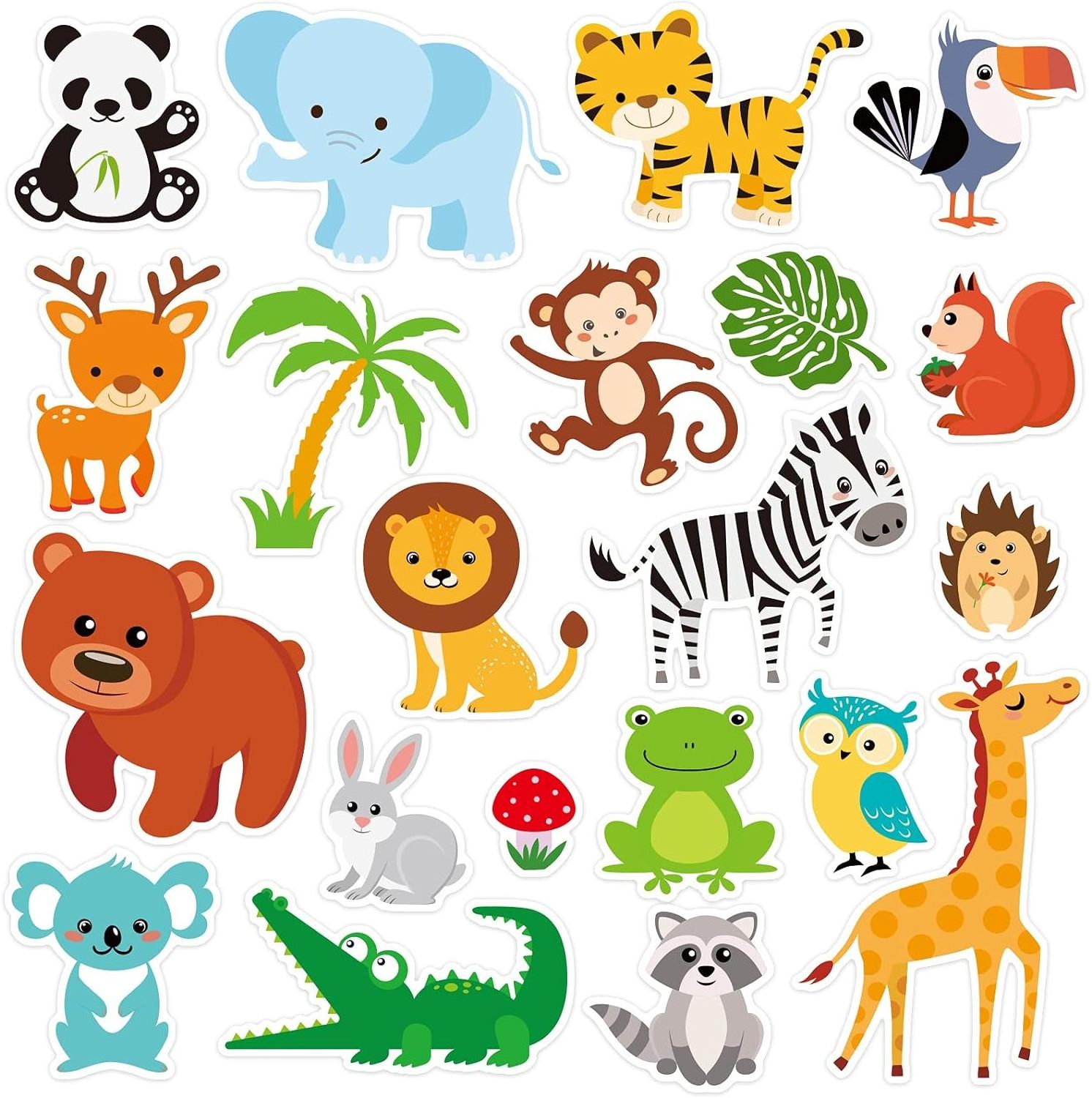 Winter Safari Window Gel Clings Decals Stickers for Kids Toddlers and Adults Home Airplane Classroom Party Supplies Decorations