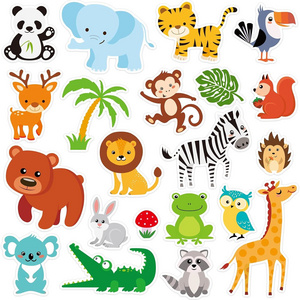 Winter Safari Window Gel Clings Decals Stickers for Kids Toddlers and Adults Home Airplane Classroom Party Supplies Decorations