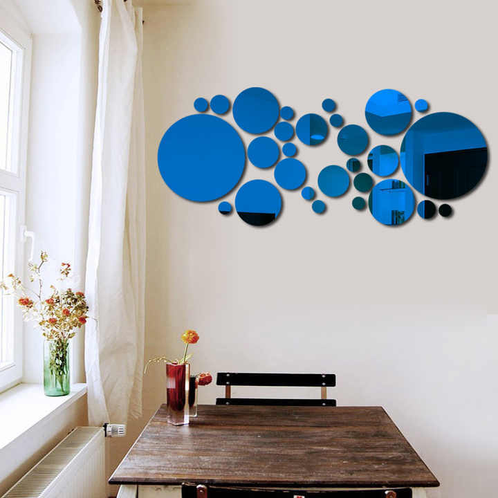 Removable Acrylic Mirror Setting Wall Sticker Decal for Home Living Room Bedroom Decor