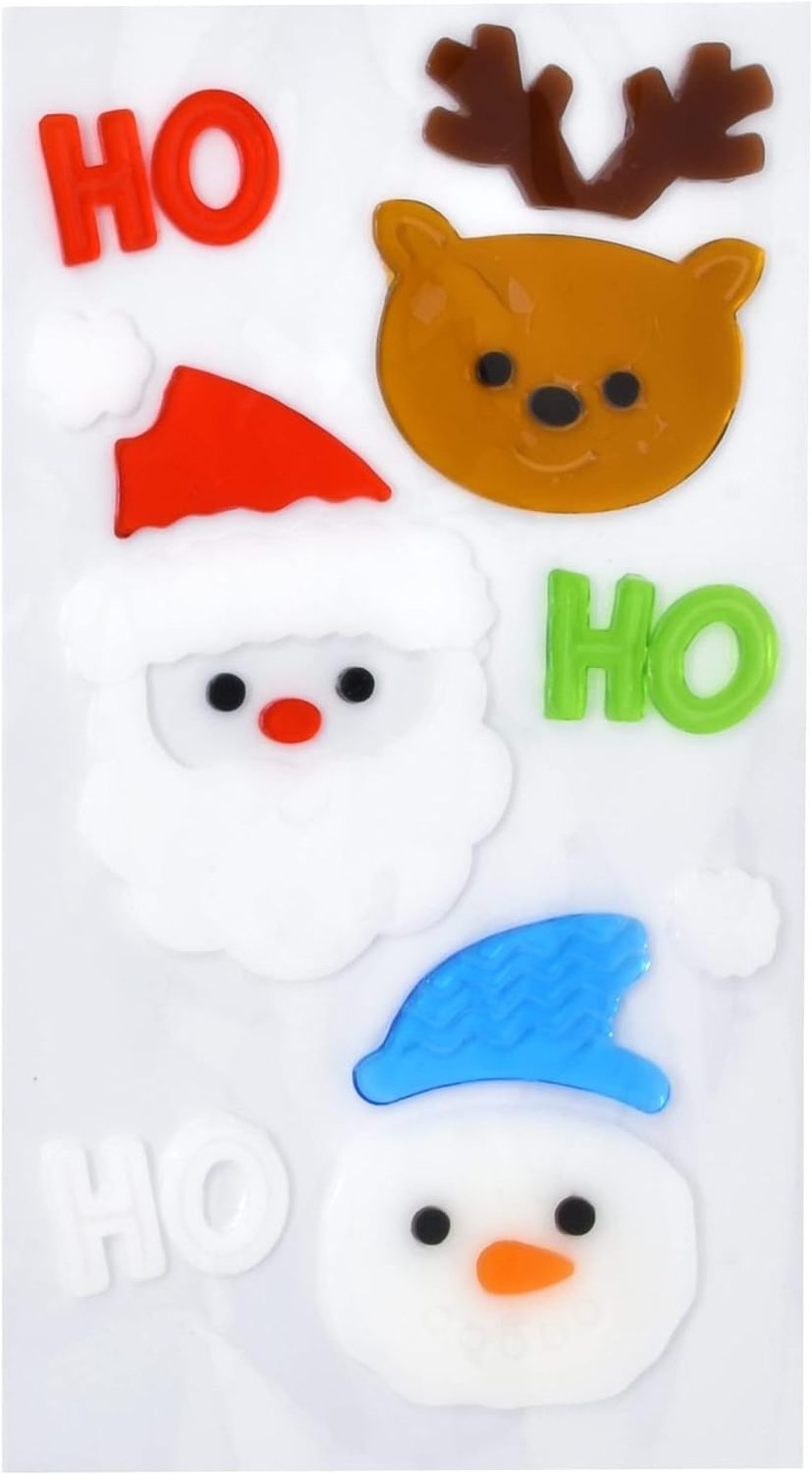 Christmas Window Gel Sticker Happy Holiday Sticker Decal Decorations  For Seasonal Classroom Party Supplies Accessories