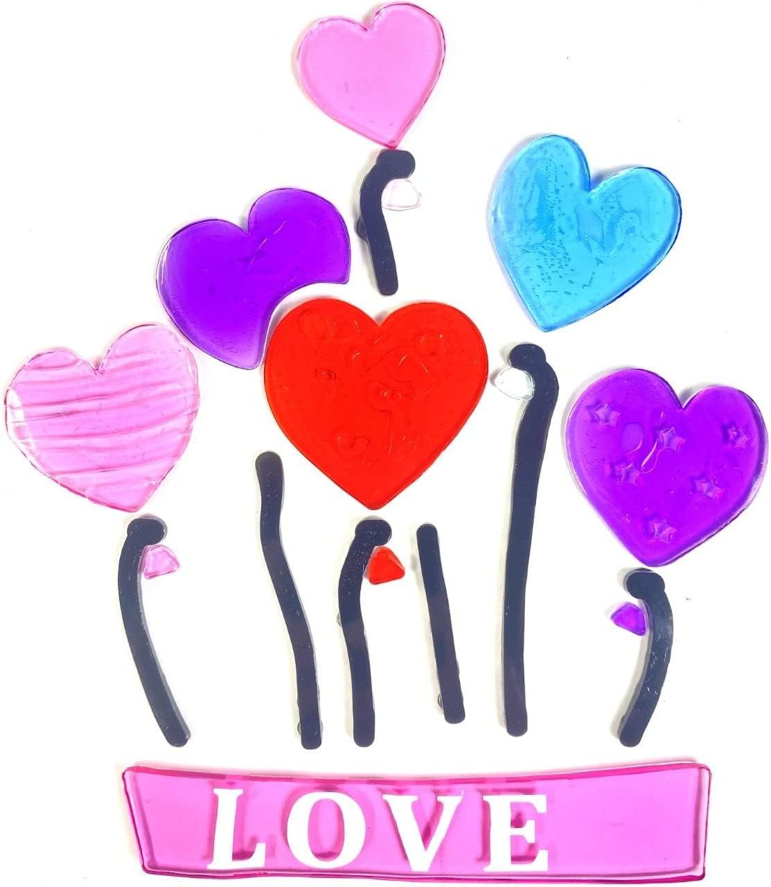 Valentines Day Hearts Gel Sticker Window Clings Decoration Bundle