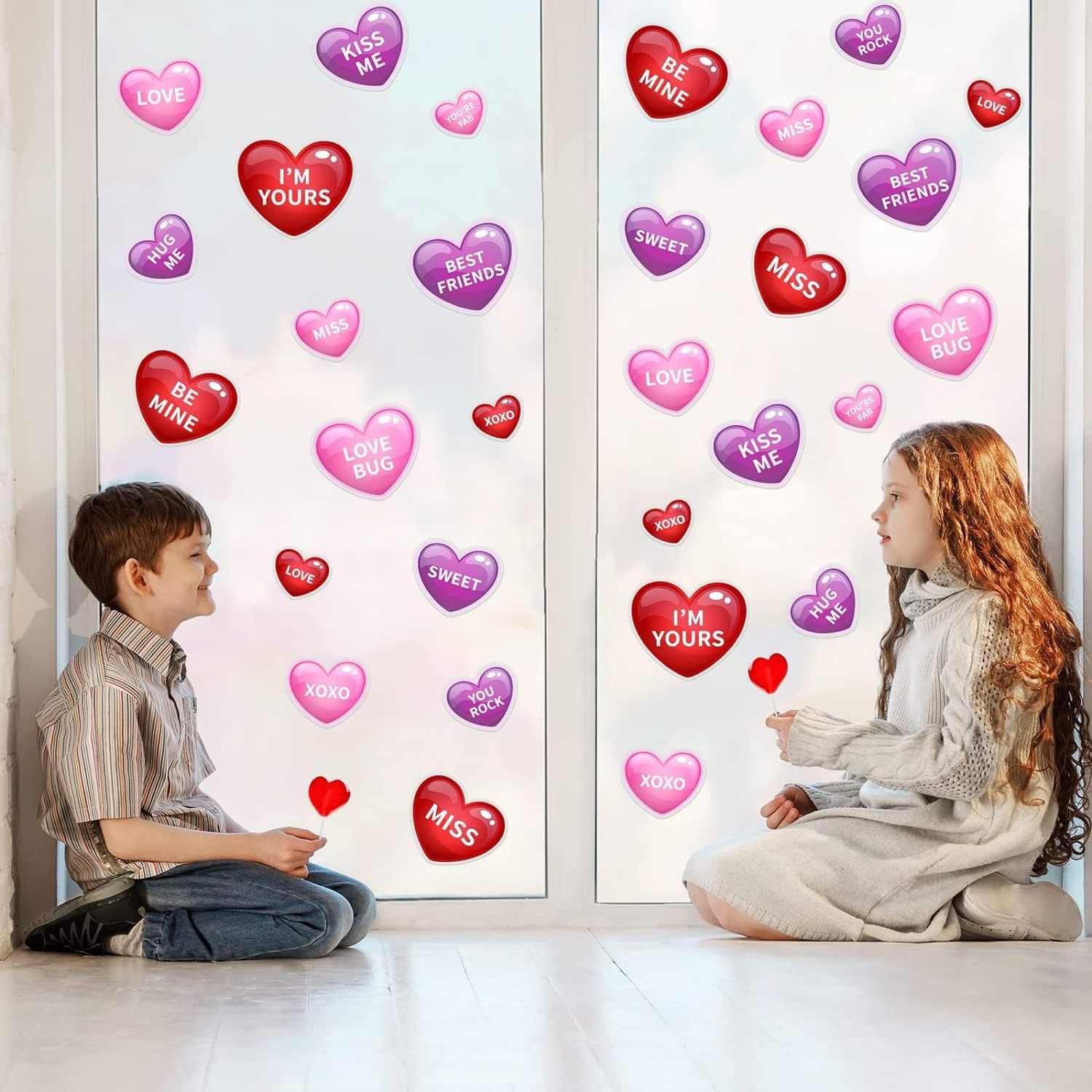 Factory Wholesale High Quality Valentine TPR Gel Cling Jelly Window Sticker for Kids and Adults