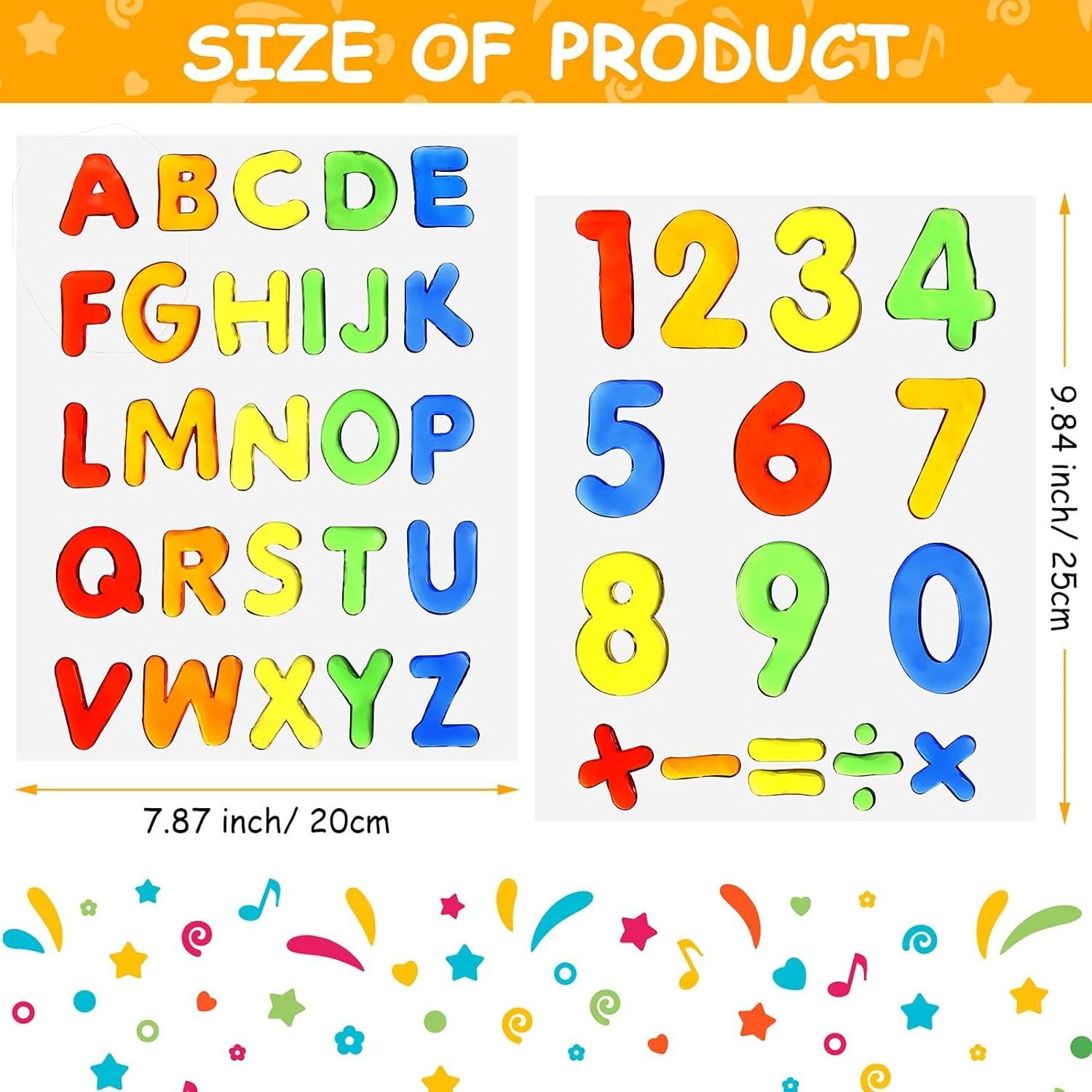 Alphabet Letters Gel Window Cling for Kids Window Sticker Classroom Decor for Children DIY Educational Decoration