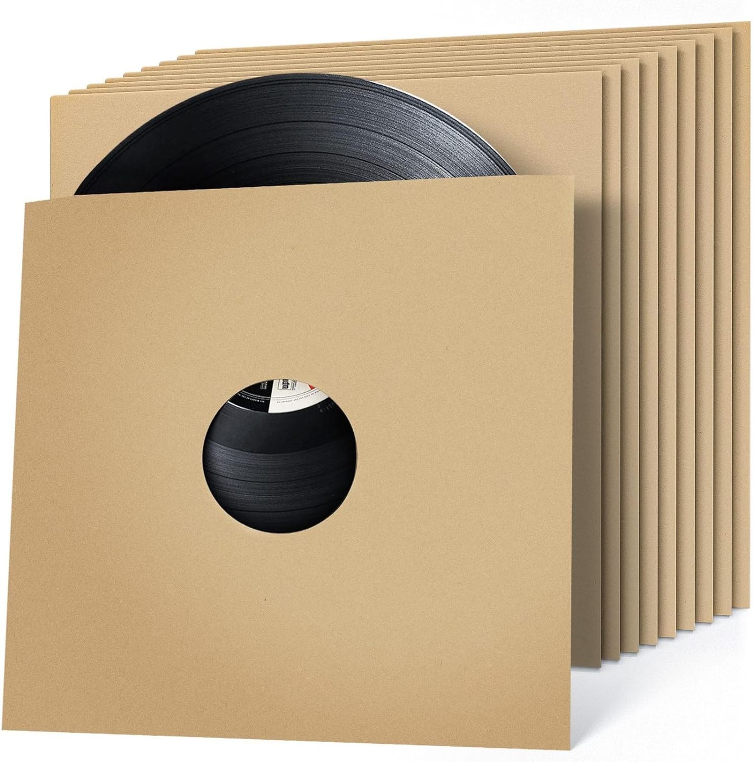 Outer Vinyl Record Jackets Inner Record Sleeves for 12 Inch Blank Album Covers with Round Corners and Center Hole