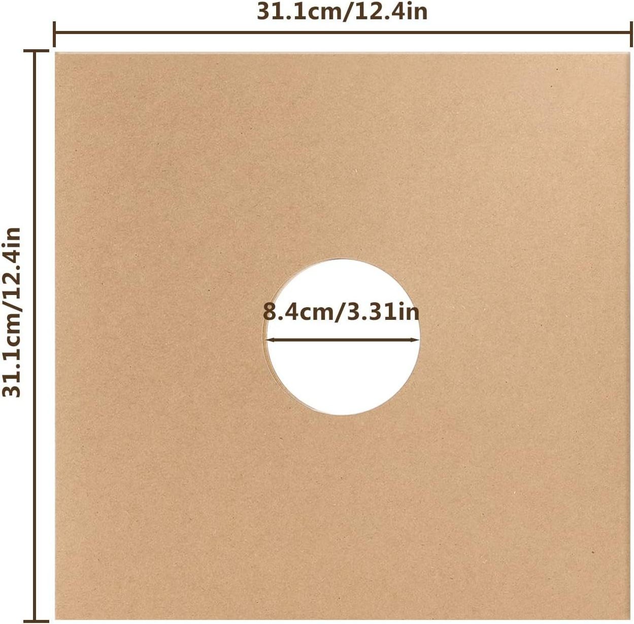 Outer Vinyl Record Jackets Inner Record Sleeves for 12 Inch Blank Album Covers with Round Corners and Center Hole