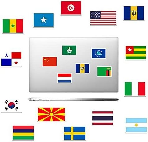 World Flag Decal Stickers for Laptop Travel Case Notebook Phone Car Scrapbook Water Bottle Bike Graffiti Decals