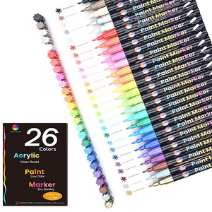 Extra Fine Point Acrylic Paint Pen Set Liquid glitter pen Acrylic Paint Markers Color Art Ideal for DIY Crafts and Most Surface