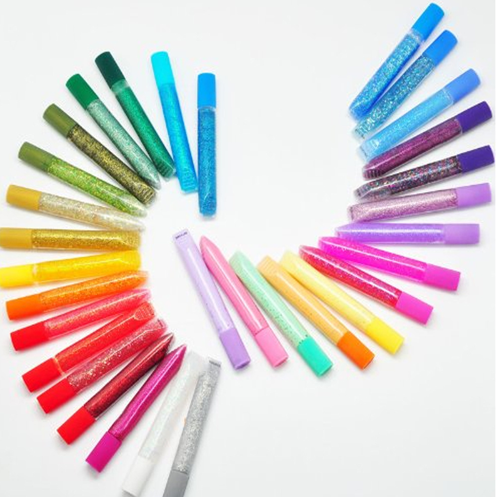 hot selling Creative 3D Washable Vivid Colors Glitter Stick Glue Pen crafting glue supplier