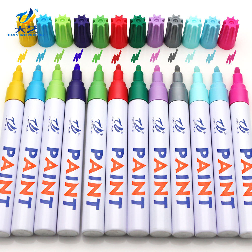 CHINA Facoty 12 colors oil based  paint marker pen car tyre paint  DIY album pen marker