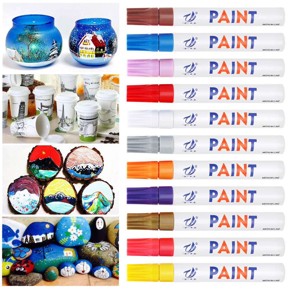 CHINA Facoty 12 colors oil based  paint marker pen car tyre paint  DIY album pen marker