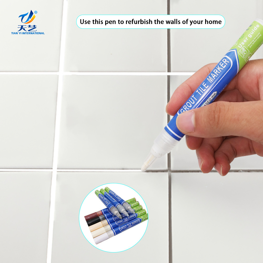 UniBond Grout Reviver Pen / Anti-mould grout pen for bathroom, kitchen, shower and floor tiles / 1 x 7ml