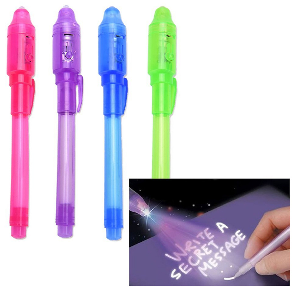 Kids Party Toy Marker UV Black light Invisible Ink Pen With UV Light Magic Pens for Secret Message Writing