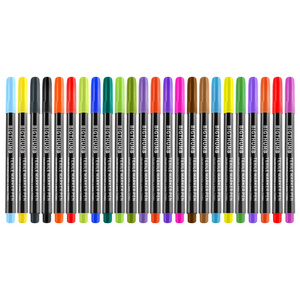 24-Color Fabric Markers Pens Set - Non Toxic Fabric Paint Fine Point Textile Marker Pen