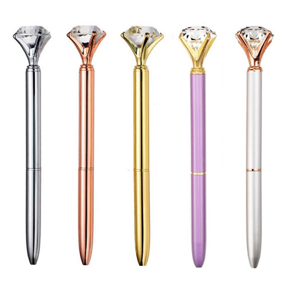 Promotional Crystal Diamond Pen Bling Bling Metal Ball point Pen Ballpoint Pen Refills set for School Office