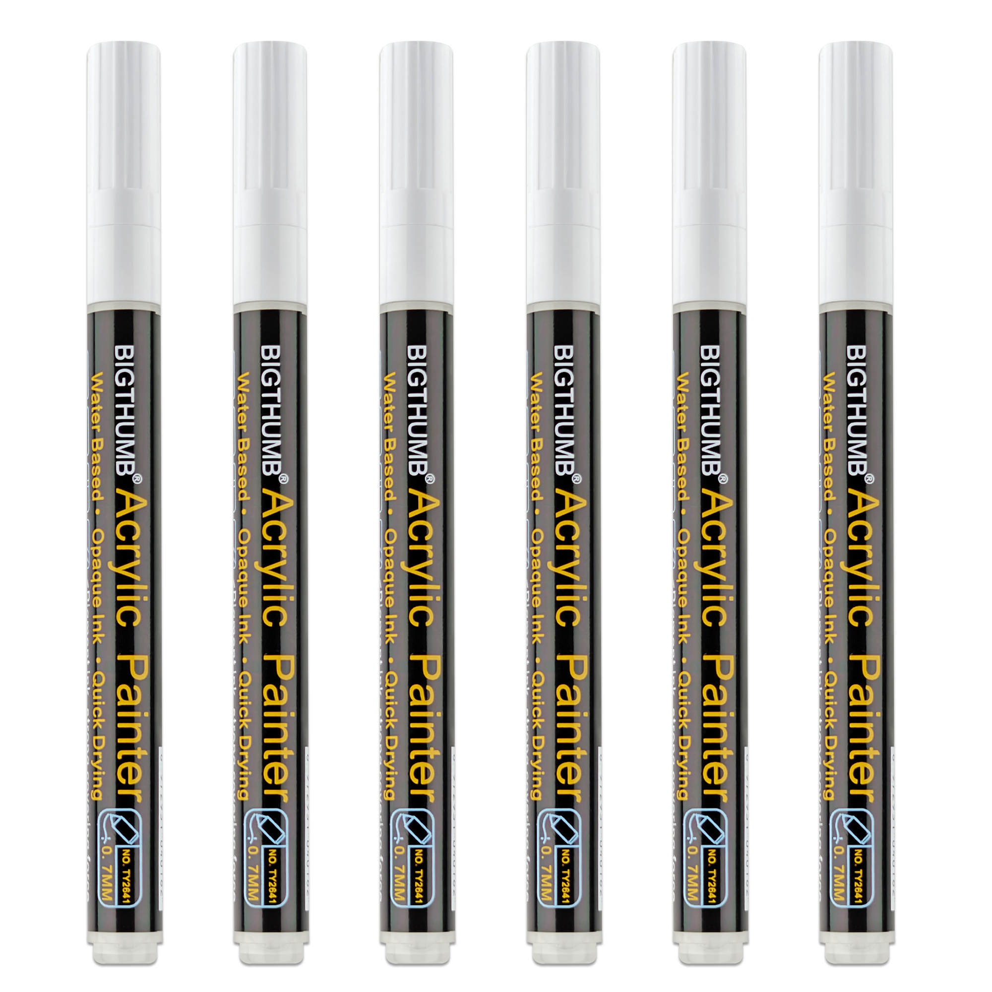 Acrylic Paint White Marker for Rock Painting, Stone, Ceramic, Glass, Wood, Tire, Fabric, Metal, Canvas White Paint Pen,