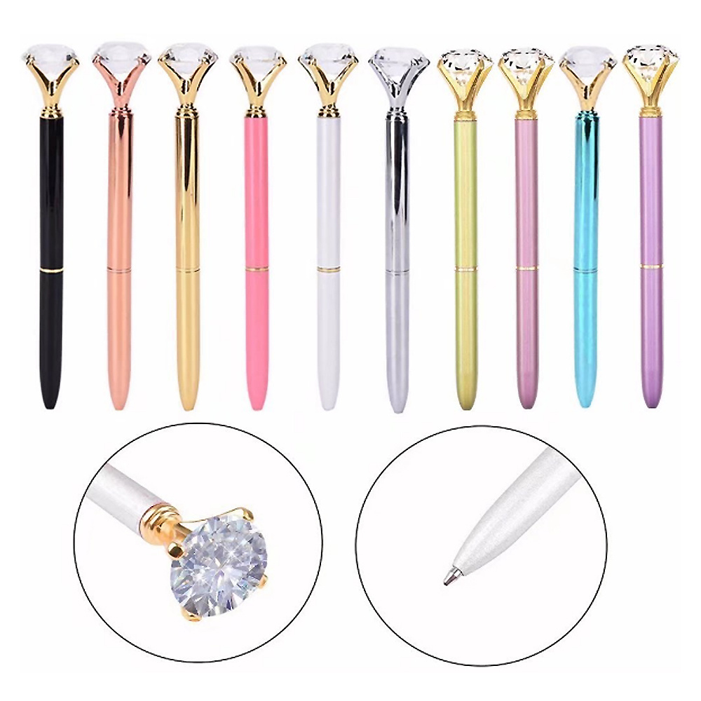 Ballpen with diamond Big Gem Metal Ball Pen Diamond Gift Pen Ideal Fashion School Office Supplies Students Gift Awards