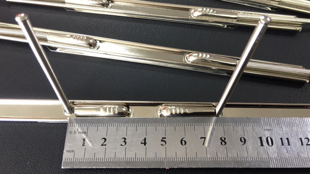 wholesale metal 2 hole high quality plating nickel spring file clip,hole distance 8cm ,25C thickness of material