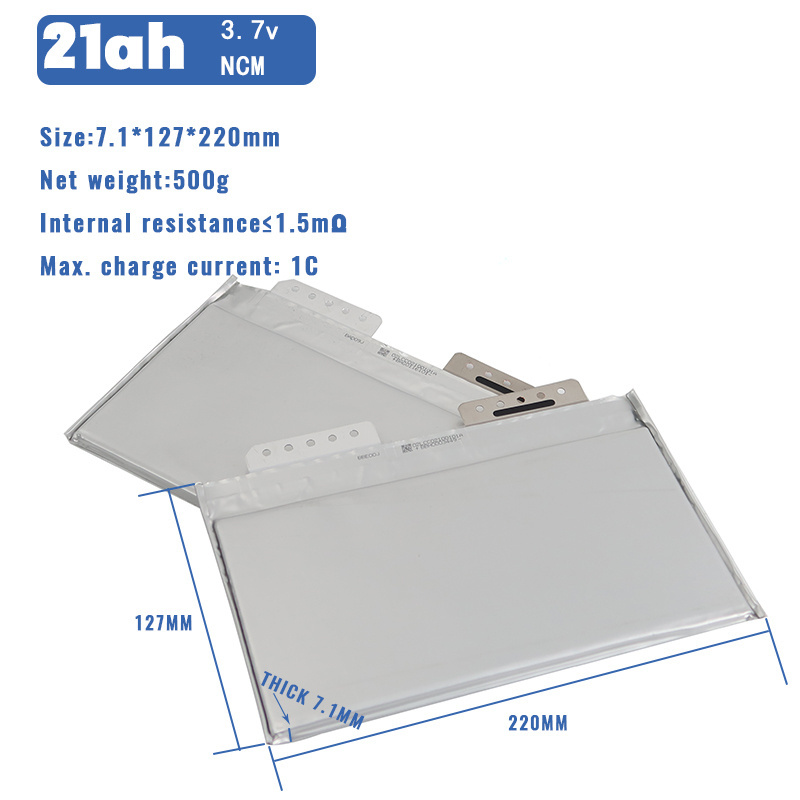 lithium ion pouch rechargeable battery pack cell 3.7v ncm polymer 21ah pcb li ion nmc batteries with nickel tabs