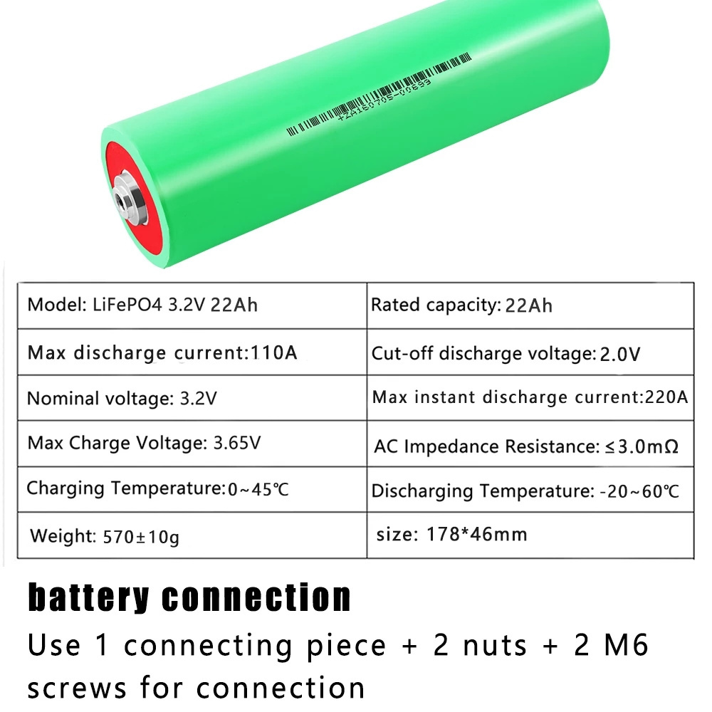 NEW 3.2V 25Ah 22Ah 46160 Lifepo4 battery Electric scooter RV Speaker Solar rechargeable Battery for diy 12v