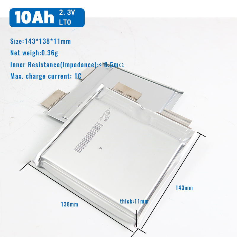 good quality lithium titanate titanium LTO 2.3V 10Ah 2.3v battery 10ah lto lto pouch 10ah for diy pack