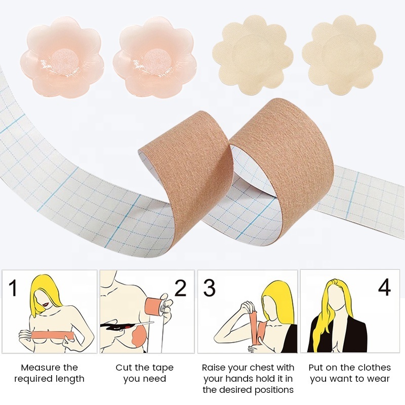 Lift Nipple Covers Women Breast Lift up Invisible Bra Boobs Tape Gel Fabric Disposable Nipple Pasties Sensitive Skin Test Pads