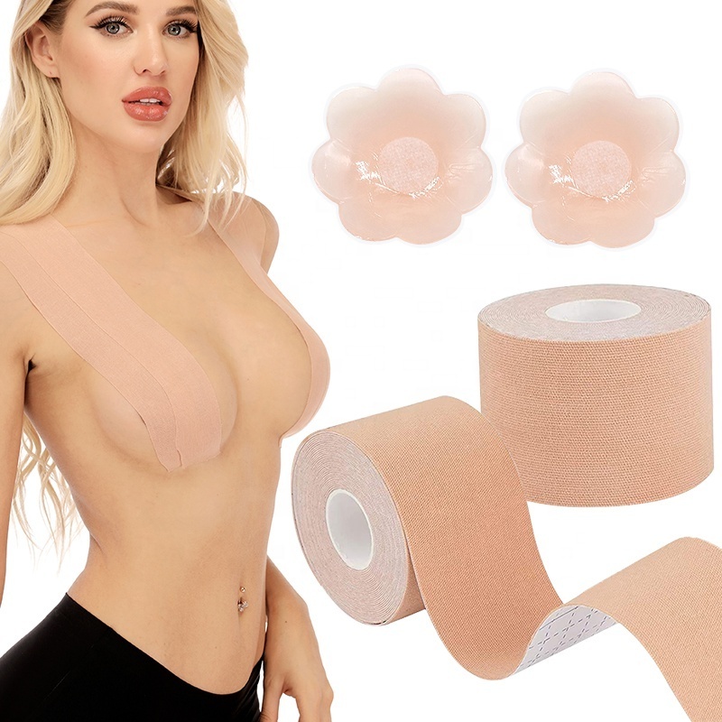 Lift Nipple Covers Women Breast Lift up Invisible Bra Boobs Tape Gel Fabric Disposable Nipple Pasties Sensitive Skin Test Pads