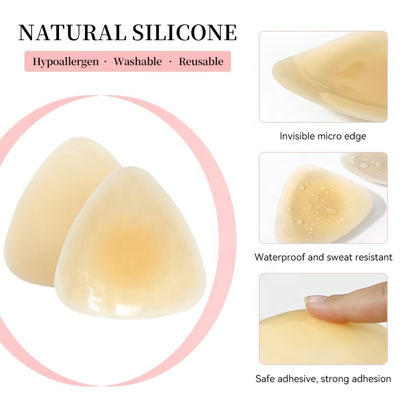 Manufacturer Nippies Nipple Cover Sticky Bra With Silicone Nipple Cover For Bikini Reusable Triangle Nipple Pads