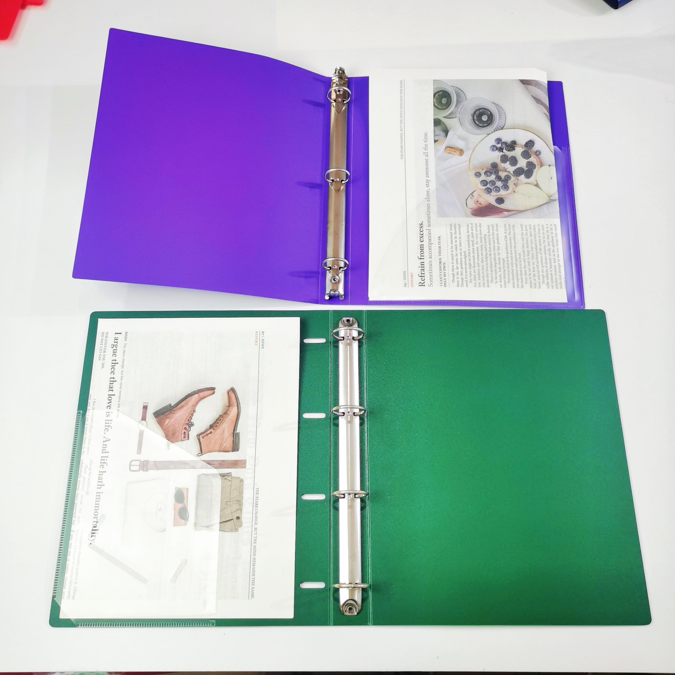 Custom PP Plastic Office Supplies Arch File Business Folders 4 Holes File Folders Loose Leaf 3 Ring Binders