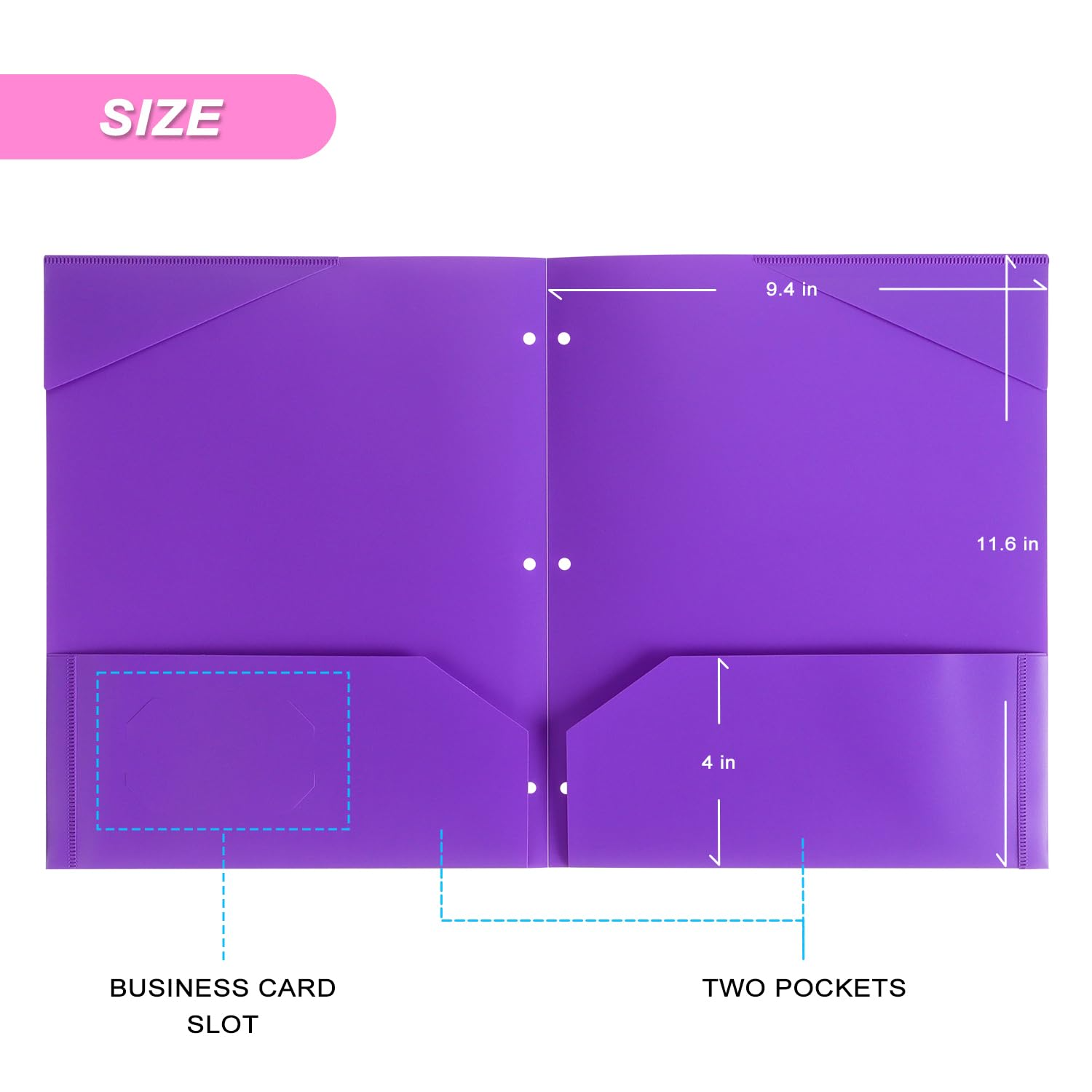 Manufacturer PP Binders 3 Ring A4 Size Business School Supplies Office Stationery Files 2 Pocket Folders File With Card Holder