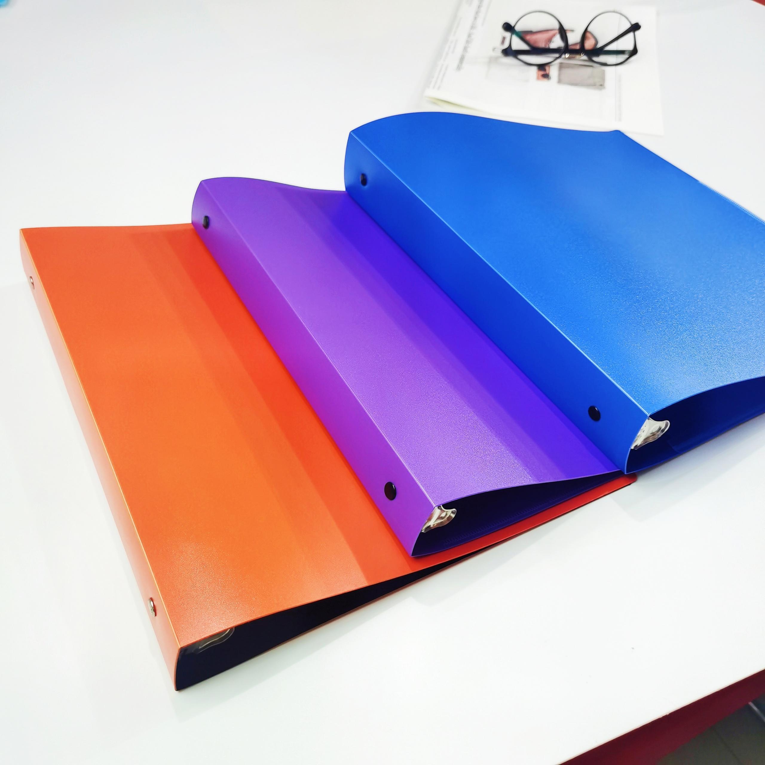 Factory Supply Various Size PP Foam Plastic Board Office Filing Products Custom Logo Loose Leaf 1 Inch 3 Ring Binder File Folder