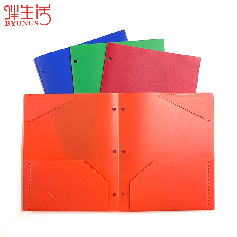 Manufacturer PP Binders 3 Ring A4 Size Business School Supplies Office Stationery Files 2 Pocket Folders File With Card Holder