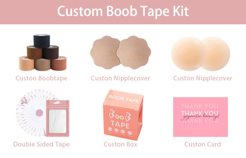 Breathable Boob Tape With 2 Reusable Nipple Covers Free Samples Invisible Boob Bra Tape Sticker