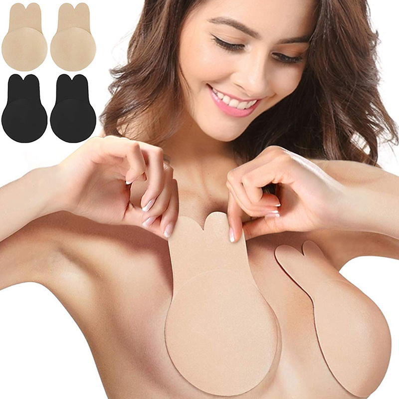 Rabbit Shape Push Up Lifting Invisible Bra Adhesive Silicone Bra Cup Nipple Pasties