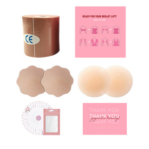 Breathable Boob Tape With 2 Reusable Nipple Covers Free Samples Invisible Boob Bra Tape Sticker