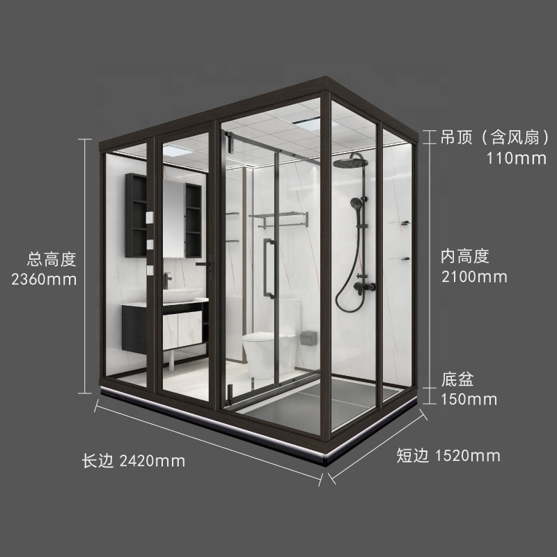 High Quality China Portable Integrated Prefab Shower Room Modular Prefab Bathroom Pod