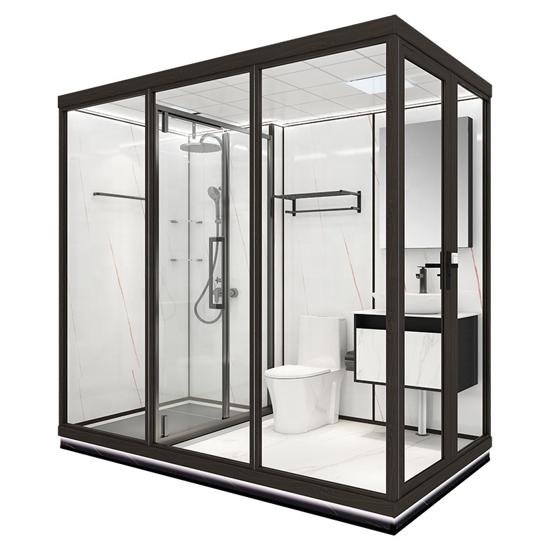 All In One Bathroom Unit Shower Prefabricated Modular Luxury Indoor Portable Complete Kit Bathroom Pod With Toilet