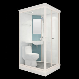 Nice Prefabricated Luxury Portable Simple Design Square Corner Integrated Shower Unit Modular Prefab Bathroom Pod With Toilet