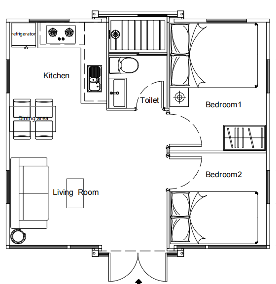 Safe Easy To Transport Three-in-one Mobile Home, Second-story Windproof Expandable Container House