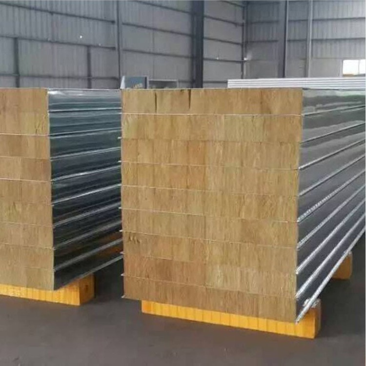 Double Side Corrugated Galvanized Steel Sheet Roof Wall Pu Eps Rock Wool Sandwich Panel