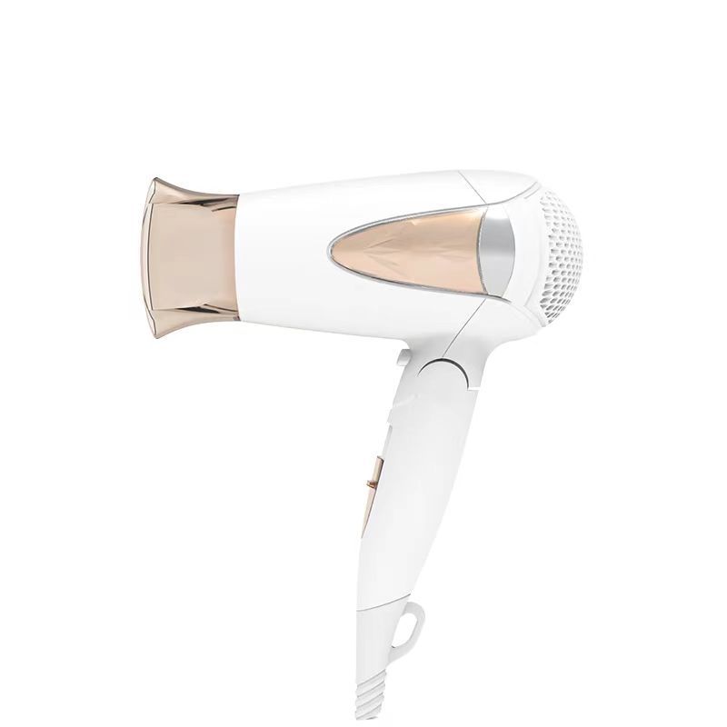 1400W Travel Hair Dryer with Folding Handle Quick Drying and Hot/Cold Buttons