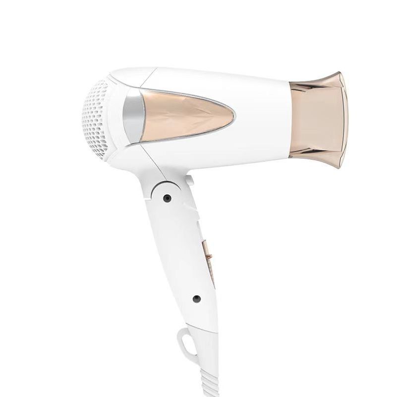 1400W Travel Hair Dryer with Folding Handle Quick Drying and Hot/Cold Buttons