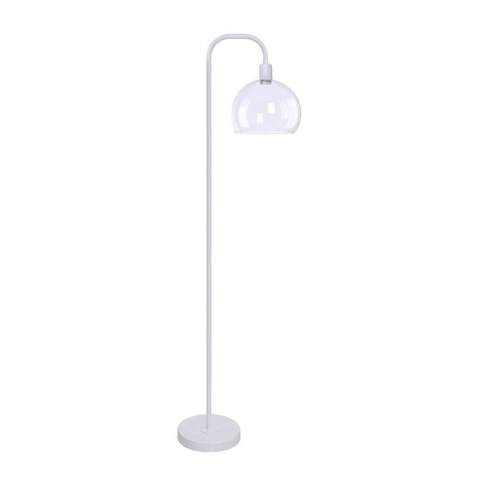 Glossy White Metal Tube Floor Lighting Clear Glass Materials Standing Lamp Home Lamps floor lamp