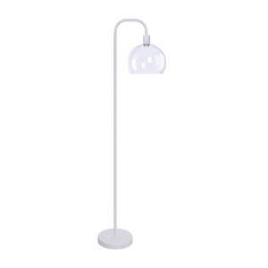 Glossy White Metal Tube Floor Lighting Clear Glass Materials Standing Lamp Home Lamps floor lamp