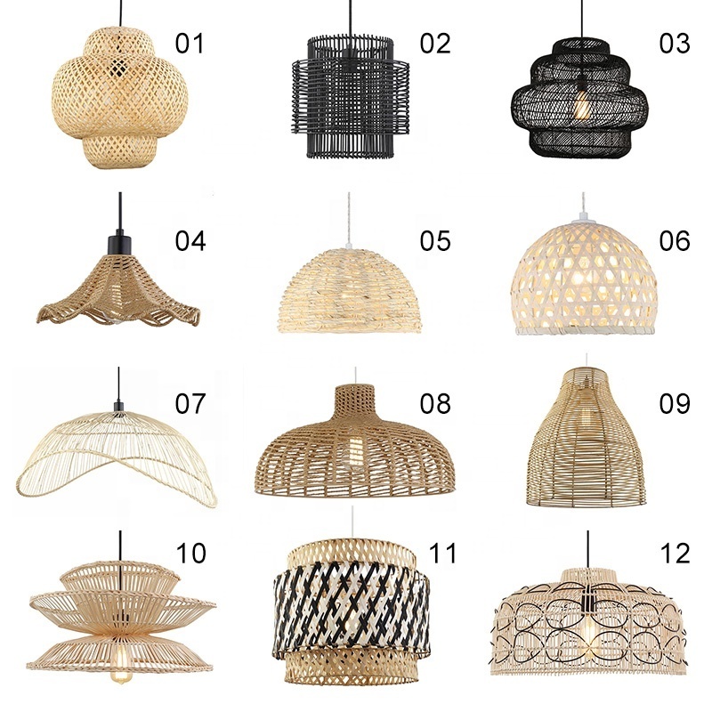 Decorative Housing Bamboo New Design Nature wooden pendant lamp bamboo lamp shade pendant light rattan shade